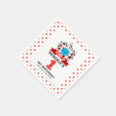 Retro-Bowling-Kinder 1. Geburtstagsfeier Serviette (Ecke)