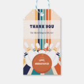 Retro Bowling Kindergeburtstag Geschenkanhänger (Vorderseite)