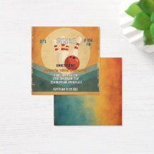 Retro Bowling Kindergeburtstag Party Einladung