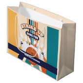 Retro Bowling Kindergeburtstag Party Große Geschenktüte (Vorderseite Schrägansicht)