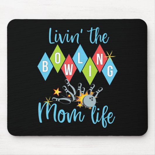 Retro-Bowling-Mama Bowlerin Königin D  Mousepad (Vorne)