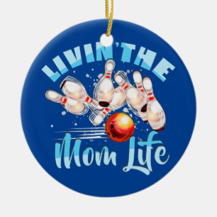 Retro Bowling Mama Bowling-Königin Keramik Ornament