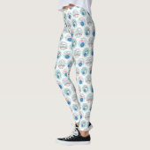 Retro Bowling Muster Bowling Ball Buttone Leggings (Links)
