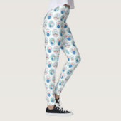 Retro Bowling Muster Bowling Ball Buttone Leggings (Rechts)
