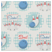 Retro Bowling Muster Bowling Ball Buttone Stoff (Nahaufnahme)