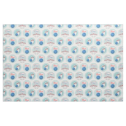 Retro Bowling Muster Bowling Ball Buttone Stoff (Fat Quarter (45,7 x 55,9 cm))