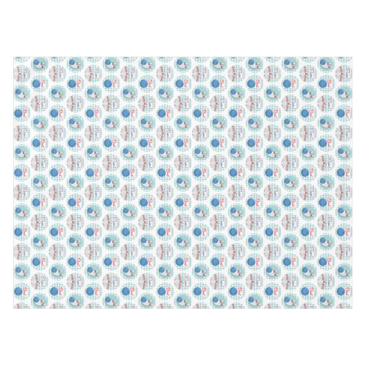 Retro Bowling Muster Bowling Ball Buttone Tischdecke (Vorderseite (Horizontal))