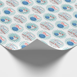 Retro-Bowling-Muster Bowlingkugeln Pins Geschenkpapier