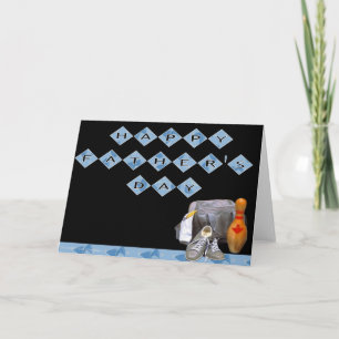 Retro Bowling Night Happy Vatertag Card Karte