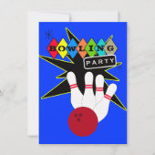 Retro Bowling Party Einladung (Vorderseite)
