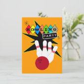 Retro Bowling Party Einladung (Stehend Vorderseite)
