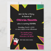 Retro Bowling Party Einladung (Rückseite)