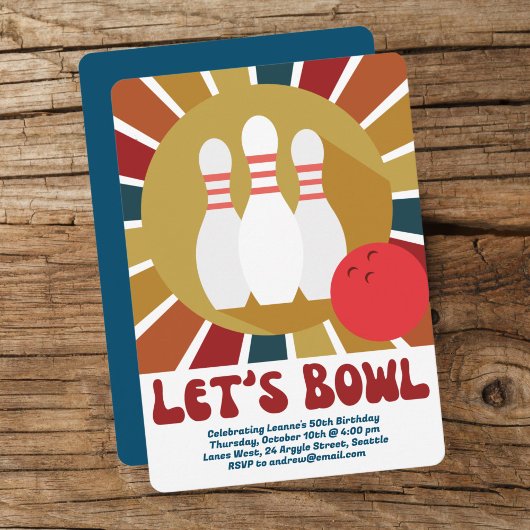 Retro Bowling-Party Einladung