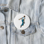 Retro-Bowling-Player wirbeln Ball Button
