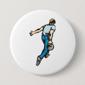 Retro-Bowling-Player wirbeln Ball Button (Vorderseite)