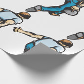 Retro-Bowling-Player wirbeln Ball Geschenkpapier