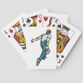 Retro-Bowling-Player wirbeln Ball Spielkarten (Rückseite)