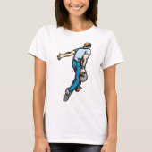 Retro-Bowling-Player wirbeln Ball T-Shirt (Vorderseite)