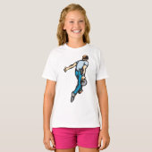 Retro-Bowling-Player wirbeln Ball T-Shirt (Vorne ganz)