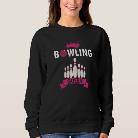 Retro Bowling QUEEN Phantastisch Bowler Gegenwart Sweatshirt (Vorderseite)