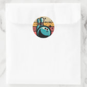 Retro-Bowling Runder Aufkleber (Tasche)