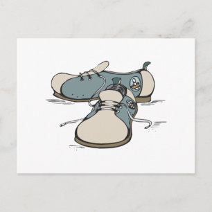 Retro-Bowling-Schuh-Design Postkarte