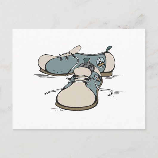 Retro-Bowling-Schuh-Design Postkarte (Vorderseite)