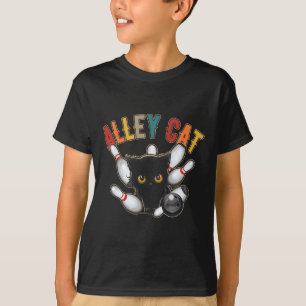 Retro-Bowling-Shirt Vintage-Bowler-Alley-Katze Vin T-Shirt