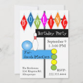 Retro Bowling Sign Geburtstag Einladung (Vorderseite)