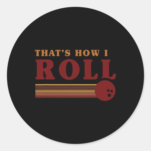 Retro-Bowling So rolle ich T-Shirt Runder Aufkleber (Vorderseite)