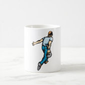 Retro-Bowling-Spieler wirft Ball Kaffeetasse (Mittel)
