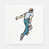 Retro-Bowling-Spieler wirft Ball Serviette (Vorderseite)