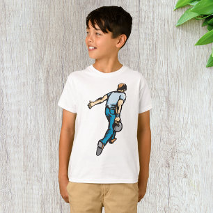 Retro-Bowling-Spieler wirft Ball T-Shirt