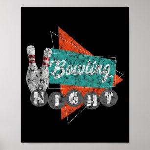 Retro-Bowling-T-Shirt Männer Frauen Vintage-Bowlin Poster