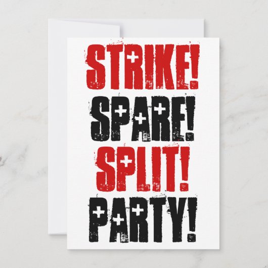 Retro Bowling Themed Party Einladungen Lingo Zurüc (Rückseite)