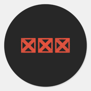 Retro Bowling Truthahn Drei-Strike-Symbol Minimali Runder Aufkleber