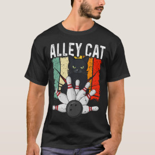 Retro Bowling Vintage Kegelbahn Katze Vintage  T-Shirt