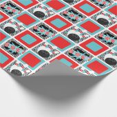 Retro Bowling Zickzack Wrapping Paper Geschenkpapier (Ecke)