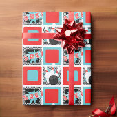 Retro Bowling Zickzack Wrapping Paper Geschenkpapier
