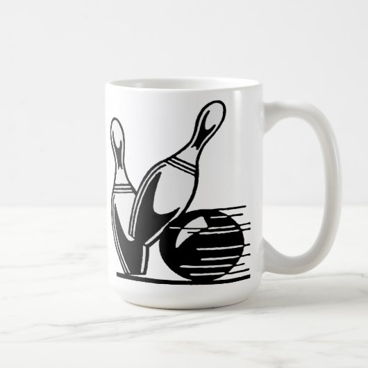 Retro-Bowlingpins anpassbar Kaffeetasse (Rechts)