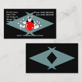 Retro Bowlings-Gassen-Weg-scharfer Bumerangzeiger Visitenkarte (Vorne/Hinten)