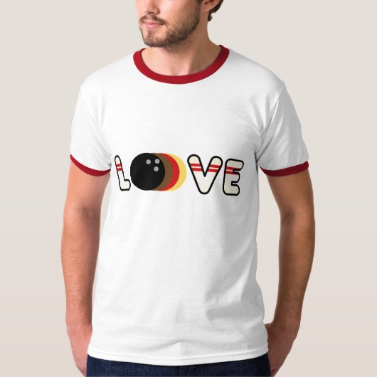Retro Bowlings-Liebe T-Shirt (Vorderseite)