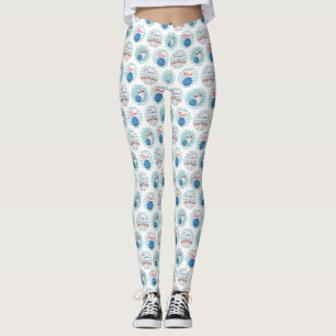 Retro Bowlings-Muster-Bowlings-Ball-Buttone Leggings