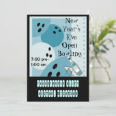 Retro Bowlings-Themed Party Einladungen (Stehend Vorderseite)