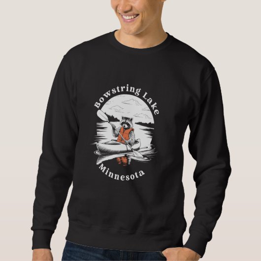 Retro Bowstring Lake Minnesota Niedliches Kayaking Sweatshirt (Vorderseite)