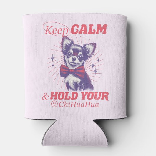 Retro Bowtie Chihuahua Graphic - Calm Quote Behalt Dosenkühler (Rückseite)