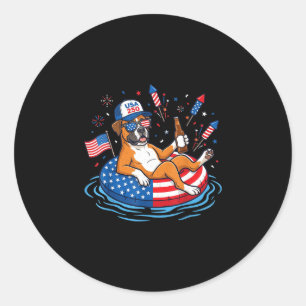 Retro-Boxer-Bier USA 250. Jubiläum 4. Juli Runder Aufkleber
