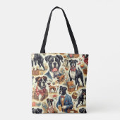 Retro Boxer Dog Illustration Tasche (Rückseite)