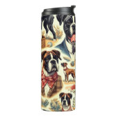Retro Boxer Dog Illustration Thermosbecher (Nach links gedreht)
