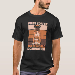 Retro Boxer Dog Kaffeepflanze Vintag Boxer Do T-Shirt